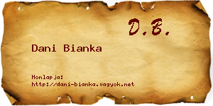 Dani Bianka névjegykártya