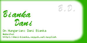 bianka dani business card